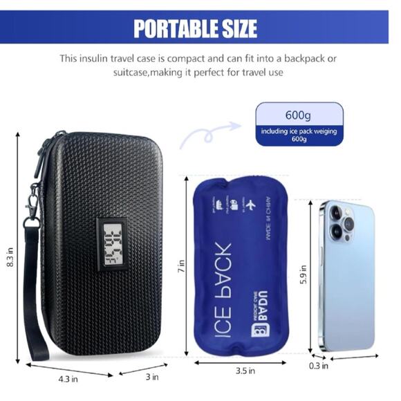 Cooler Travel Case TSA Approved, Refrigerated Medicine Travel Case with - Picture 4 of 7